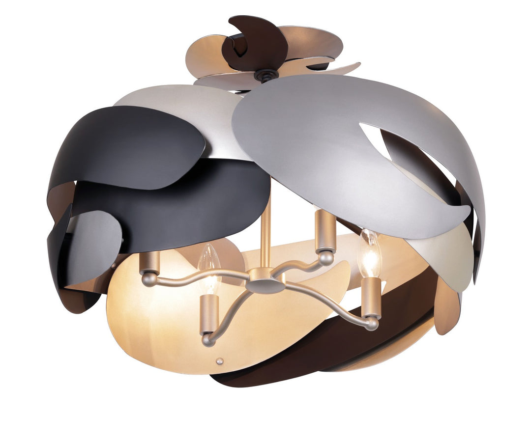 George Kovacs - P1333-780 - Four Light Semi Flush Mount - Metalo Misto - Coal With Atlas And Midnight S