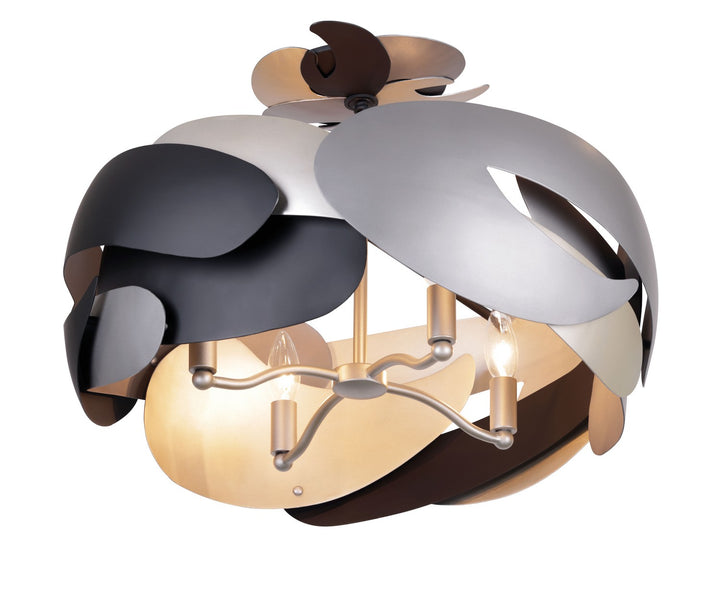 George Kovacs - P1333-780 - Four Light Semi Flush Mount - Metalo Misto - Coal With Atlas And Midnight S