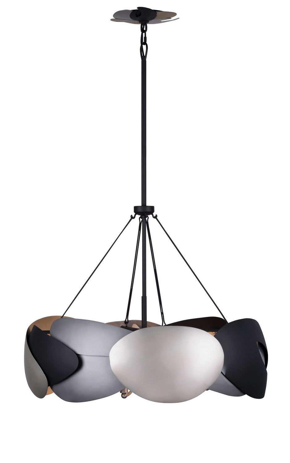 George Kovacs - P1334-780 - Six Light Pendant - Metalo Misto - Coal With Atlas And Midnight S
