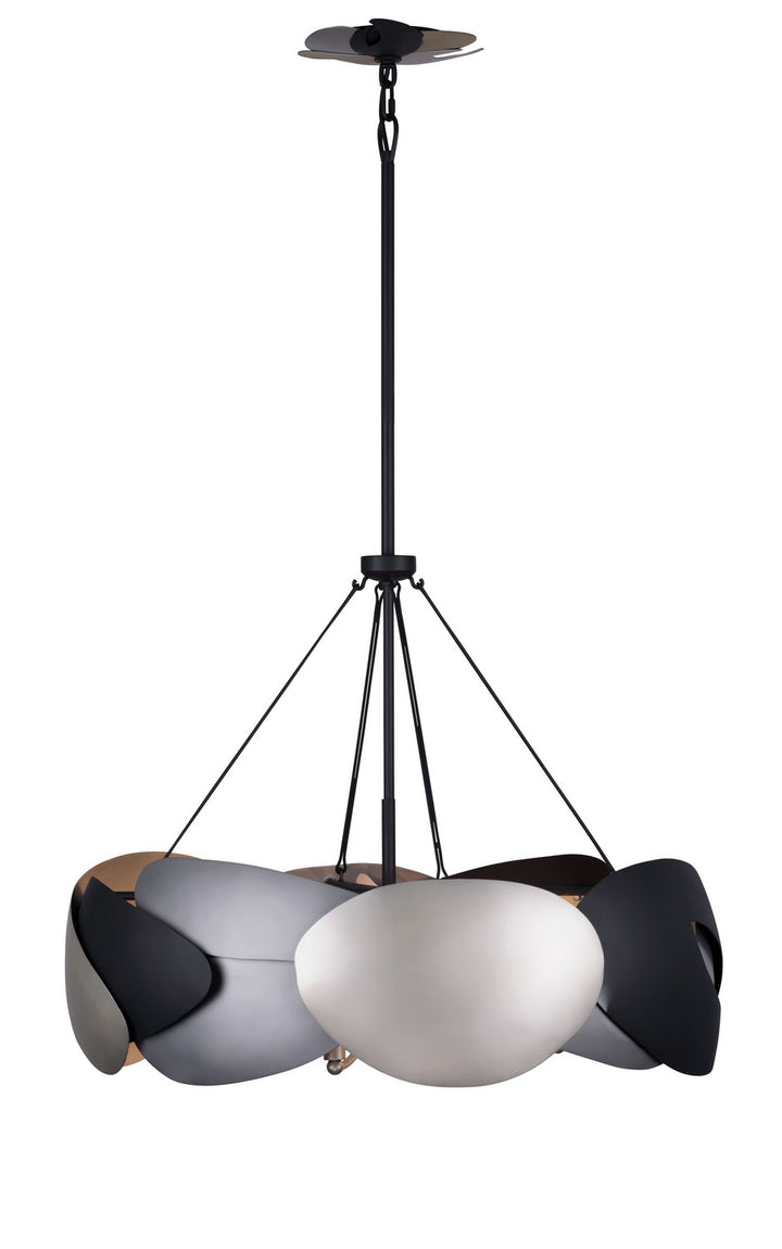 George Kovacs - P1334-780 - Six Light Pendant - Metalo Misto - Coal With Atlas And Midnight S