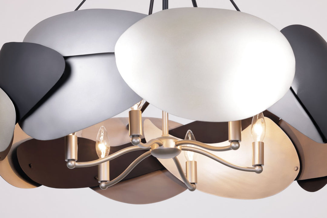 George Kovacs - P1334-780 - Six Light Pendant - Metalo Misto - Coal With Atlas And Midnight S