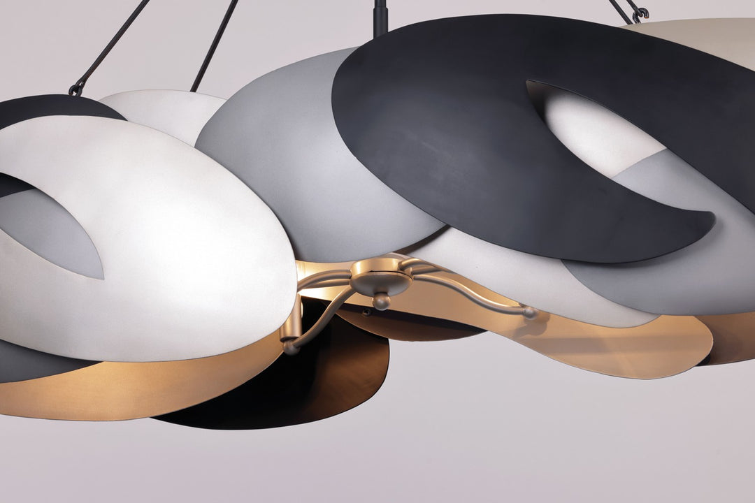 George Kovacs - P1335-780 - Six Light Island Pendant - Metalo Misto - Coal With Atlas And Midnight S