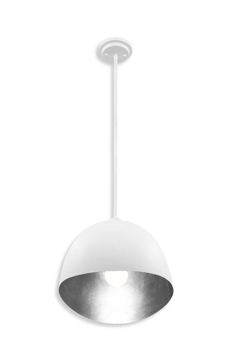 George Kovacs - P1914-736 - One Light Pendant - Eclos - Textured White W/Silver Leaf