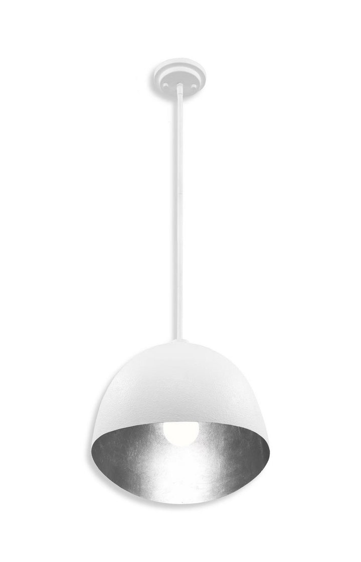 George Kovacs - P1914-736 - One Light Pendant - Eclos - Textured White W/Silver Leaf