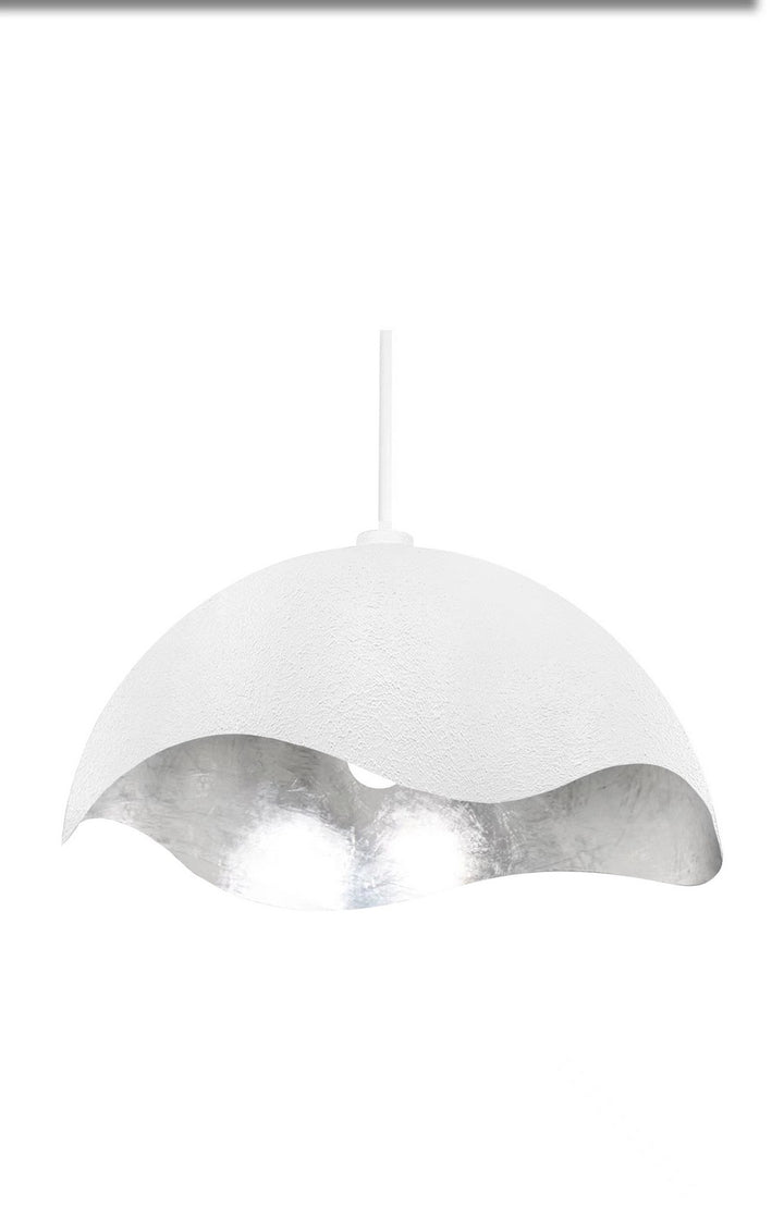George Kovacs - P1915-736 - One Light Pendant - Eclos - Textured White W/Silver Leaf