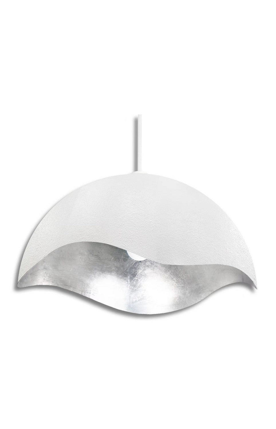 George Kovacs - P1915-736 - One Light Pendant - Eclos - Textured White W/Silver Leaf