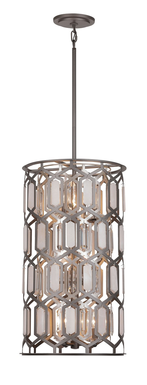 Minka-Lavery - 3586-795 - Nine Light Foyer Pendant - Hexly - Bronze & Sultry Sliver