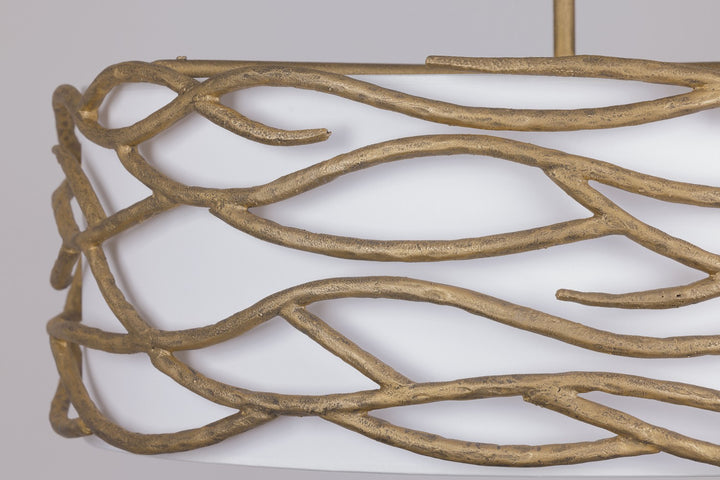 Minka-Lavery - 3718-788 - Six Light Pendant - Branch Reality - Ashen Gold