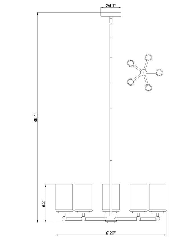 Z-Lite Canada - 742-5BN - Five Light Chandelier - Thayer - Brushed Nickel