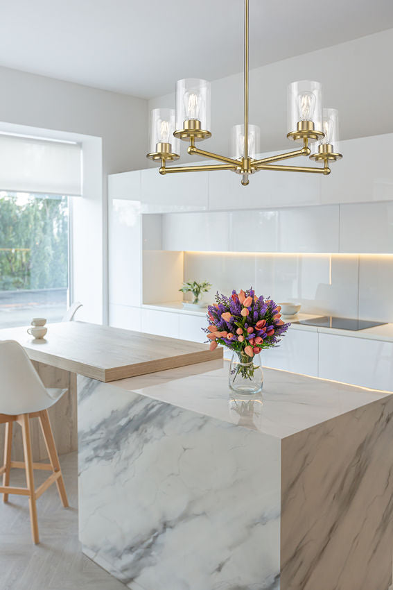 Z-Lite Canada - 742-5LG - Five Light Chandelier - Thayer - Luxe Gold