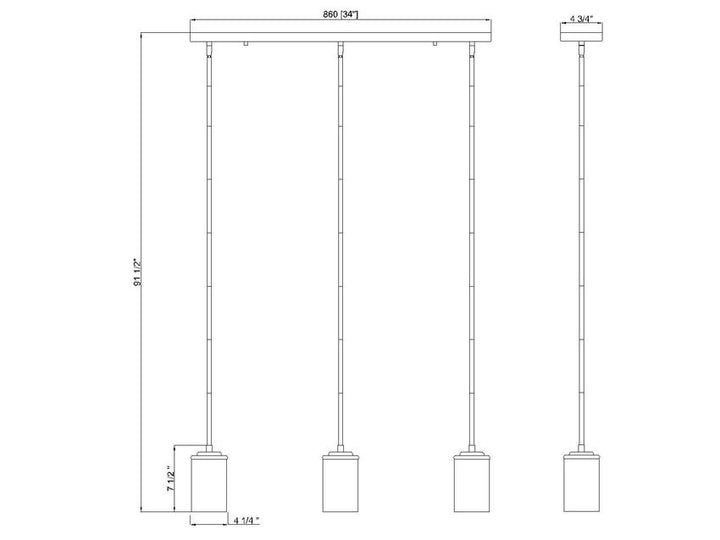 Z-Lite Canada - 742MP-3BN - Three Light Pendant - Thayer - Brushed Nickel