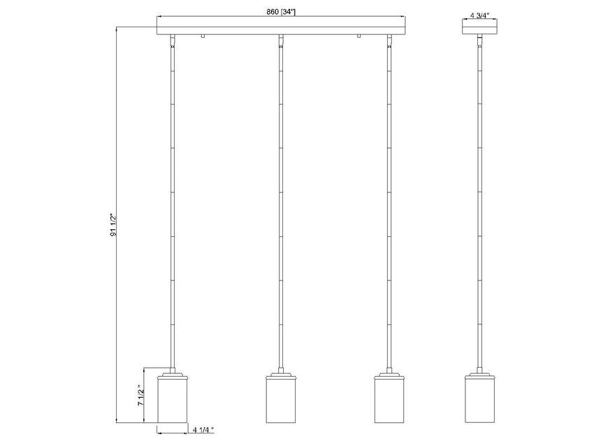 Z-Lite Canada - 742MP-3LG - Three Light Pendant - Thayer - Luxe Gold