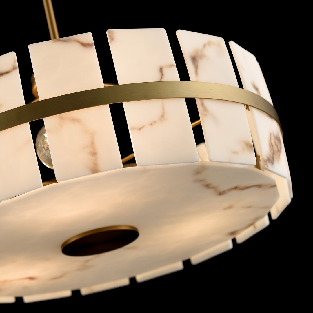 DVI Canada - DVP5206BR-BFA - Three Light Pendant - Luna Alabaster - Brass