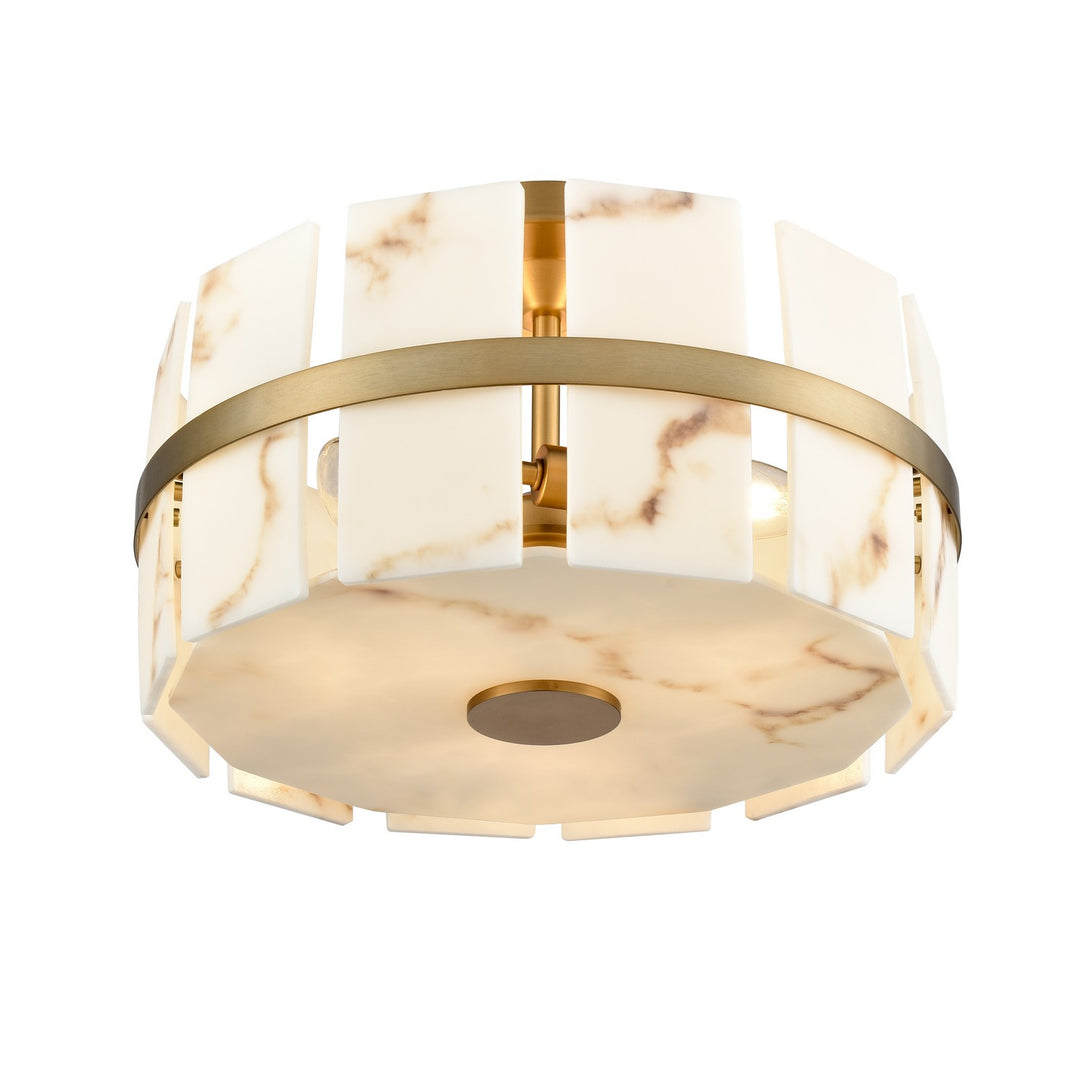 DVI Canada - DVP5211BR-BFA - Three Light Semi Flush Mount - Luna Alabaster - Brass