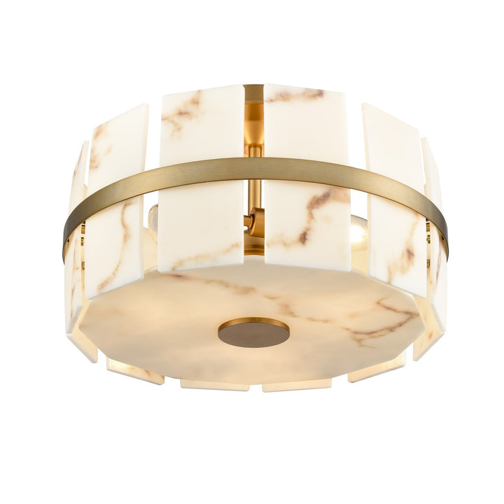 DVI Canada - DVP5211BR-BFA - Three Light Semi Flush Mount - Luna Alabaster - Brass