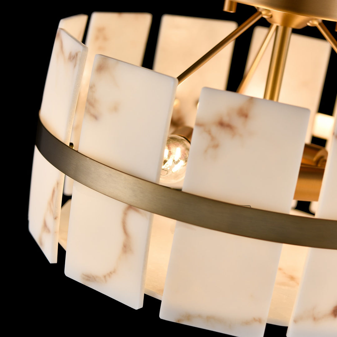 DVI Canada - DVP5211BR-BFA - Three Light Semi Flush Mount - Luna Alabaster - Brass