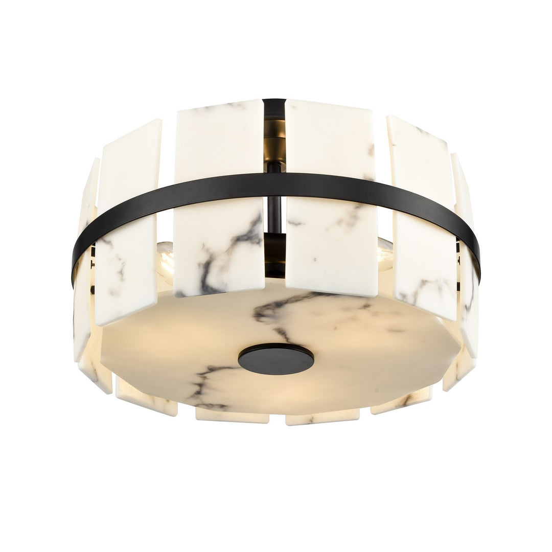DVI Canada - DVP5211EB-GFA - Three Light Semi Flush Mount - Luna Alabaster - Ebony