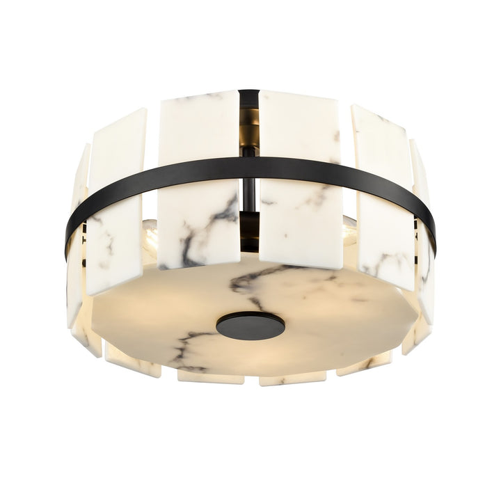 DVI Canada - DVP5211EB-GFA - Three Light Semi Flush Mount - Luna Alabaster - Ebony