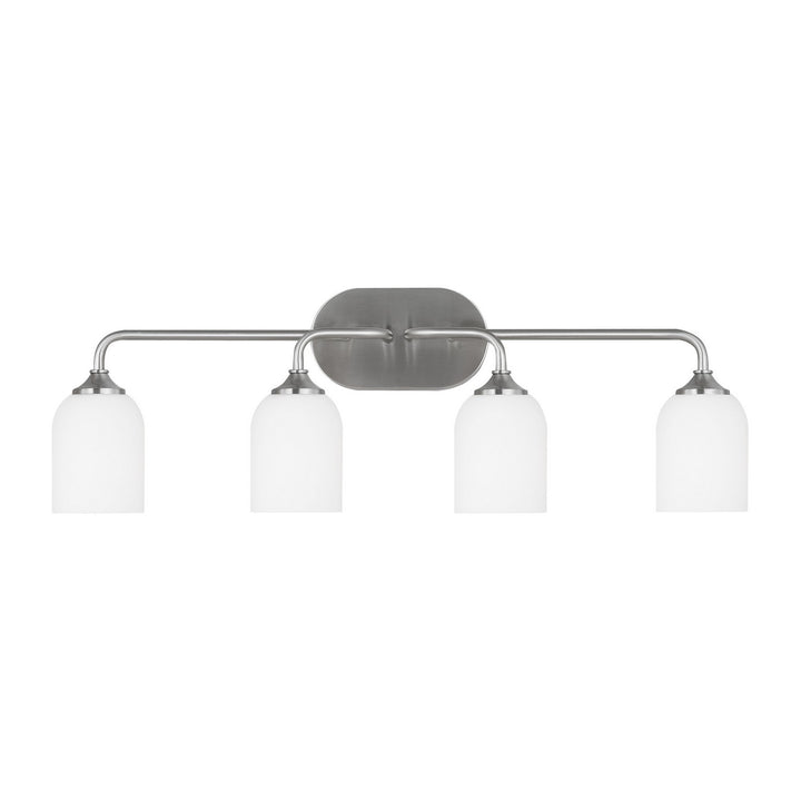 Generation Lighting Canada - GLV1024BS - Four Light Vanity - Emile - Brushed Steel