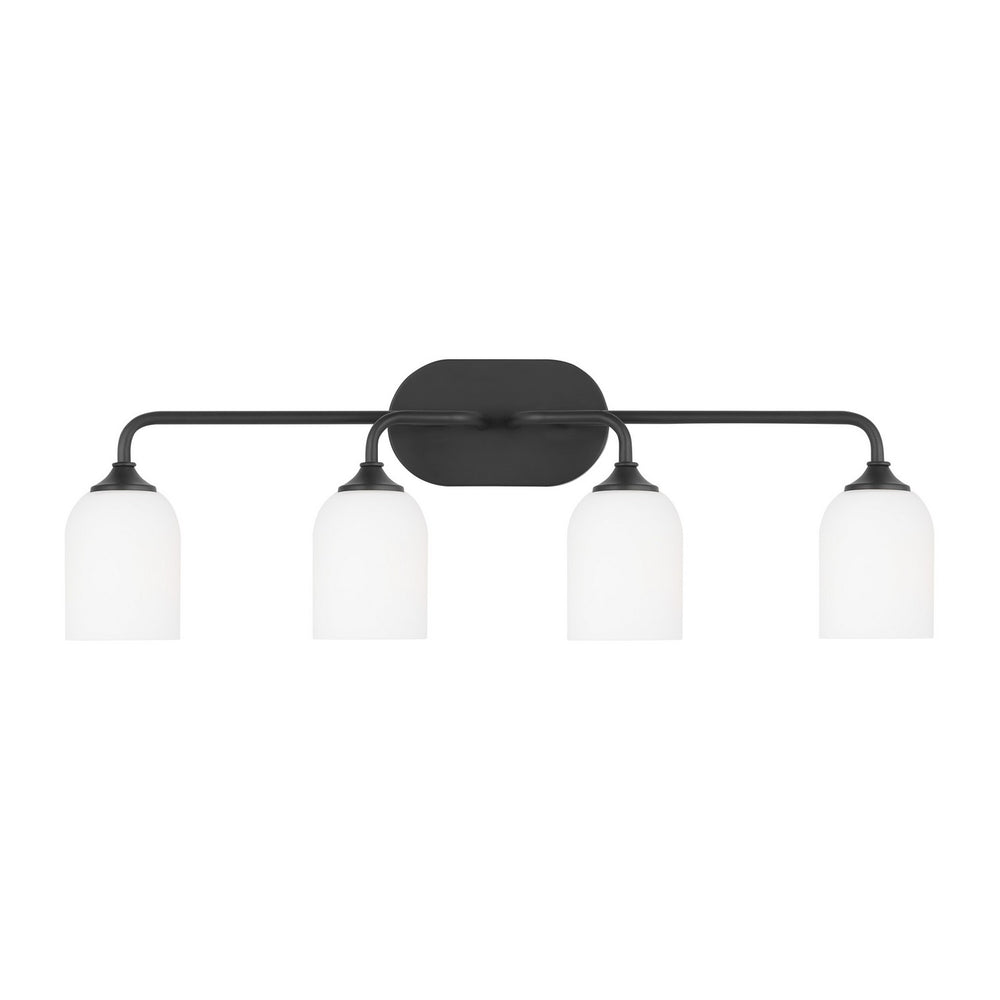 Generation Lighting Canada - GLV1024MBK - Four Light Vanity - Emile - Midnight Black