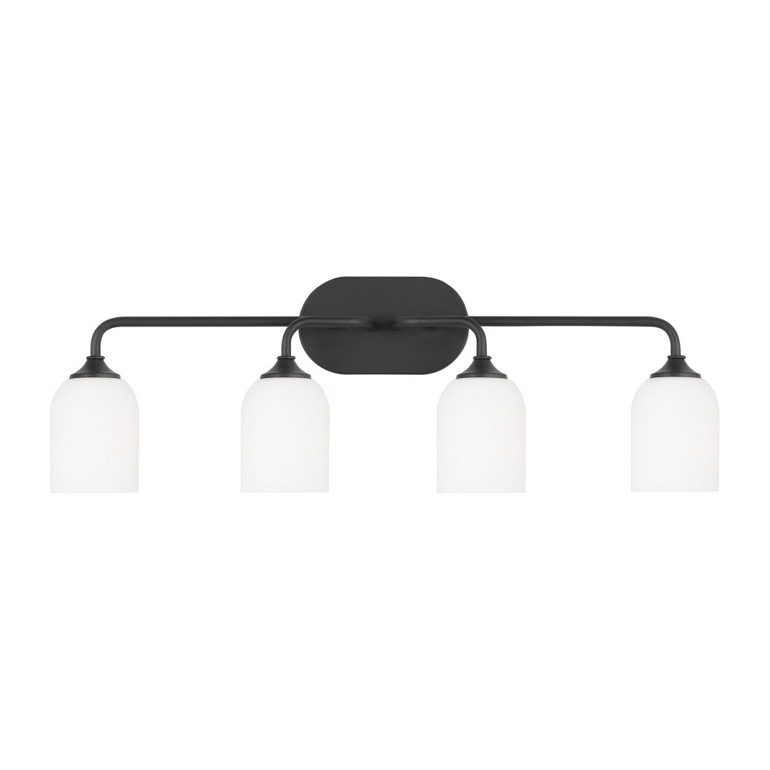 Generation Lighting Canada - GLV1024MBK - Four Light Vanity - Emile - Midnight Black