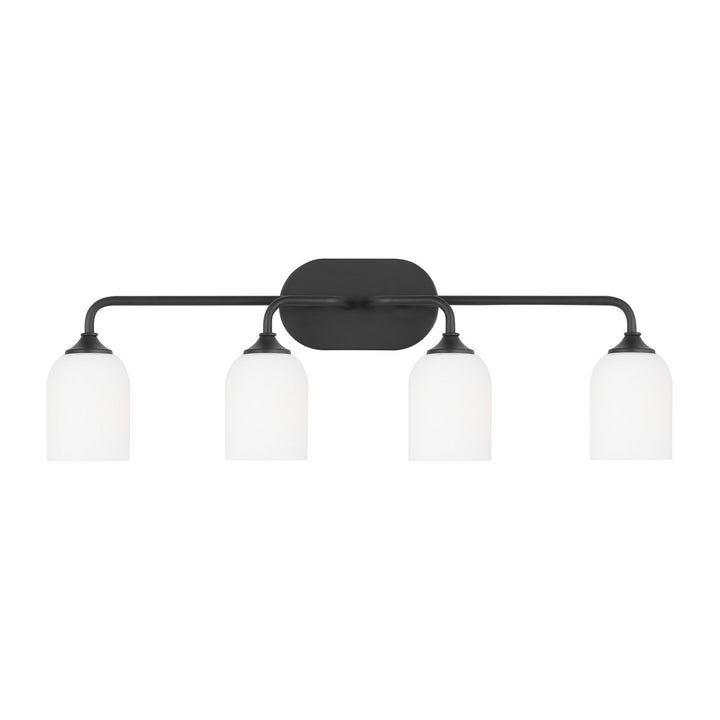 Generation Lighting Canada - GLV1024MBK - Four Light Vanity - Emile - Midnight Black