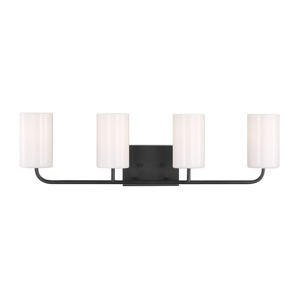 Generation Lighting Canada - GLV1004MBK - Four Light Vanity - Rhett - Midnight Black