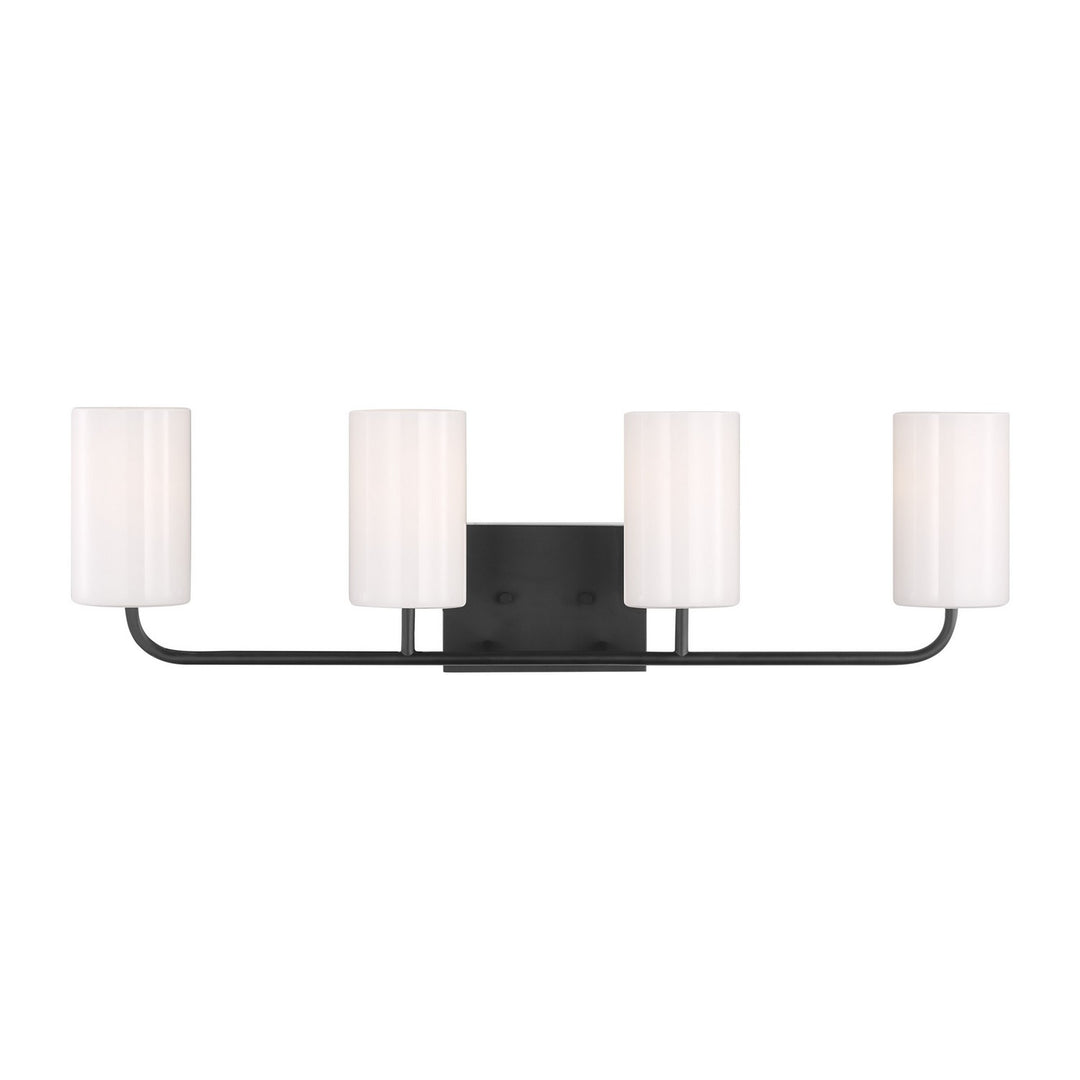 Generation Lighting Canada - GLV1004MBK - Four Light Vanity - Rhett - Midnight Black