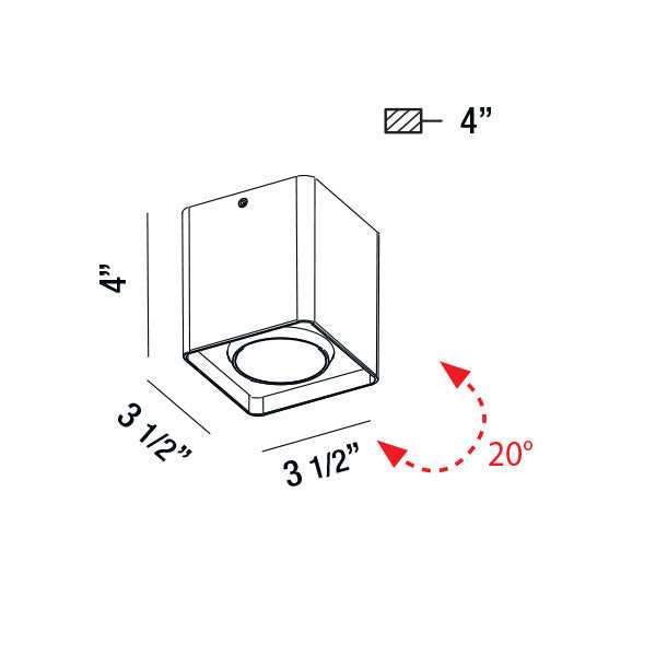 Kewb LED Flushmount in Black Eurofase Canada