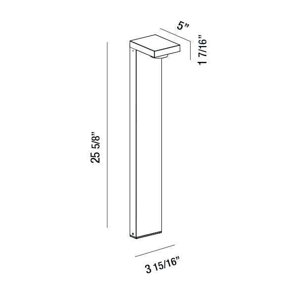 Pallito LED Bollard in Black Eurofase Canada