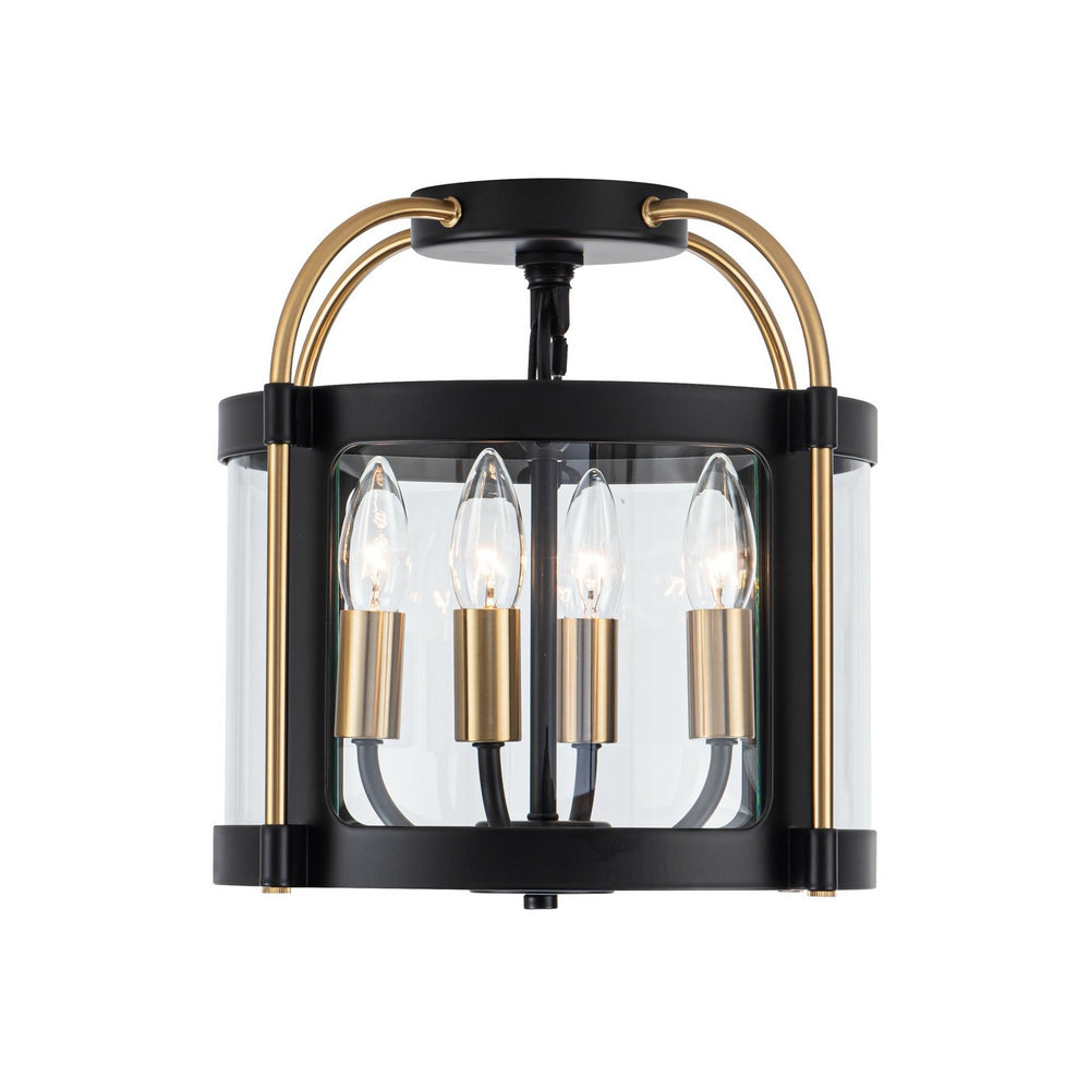 Artcraft Canada - AC11513BB - Four Light Flush Mount - Bonita - Black and Brushed Brass