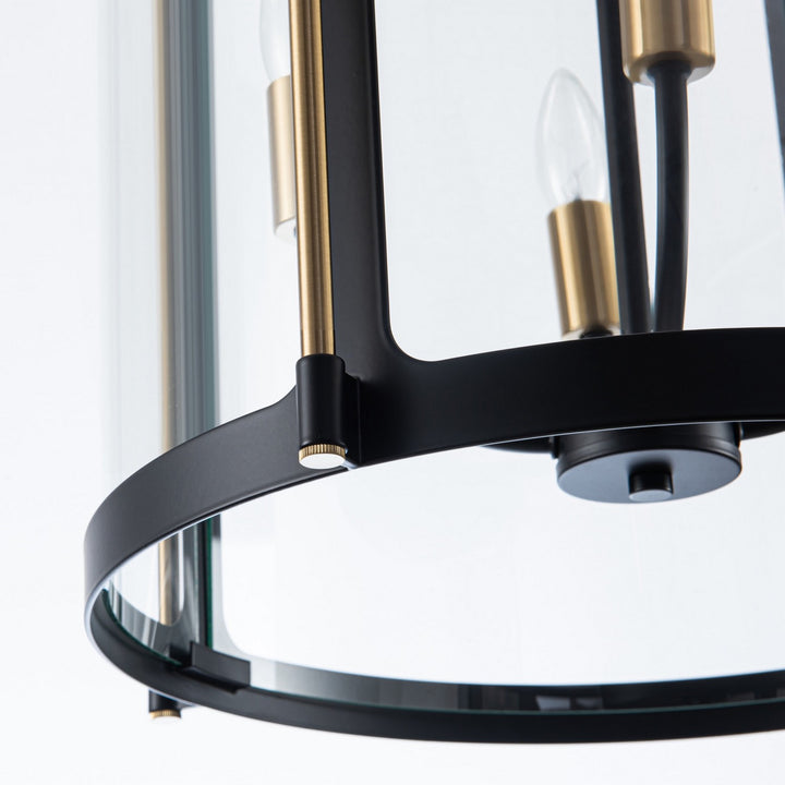 Artcraft Canada - AC11515BB - Four Light Pendant - Verre incolore - Black and Brushed Brass