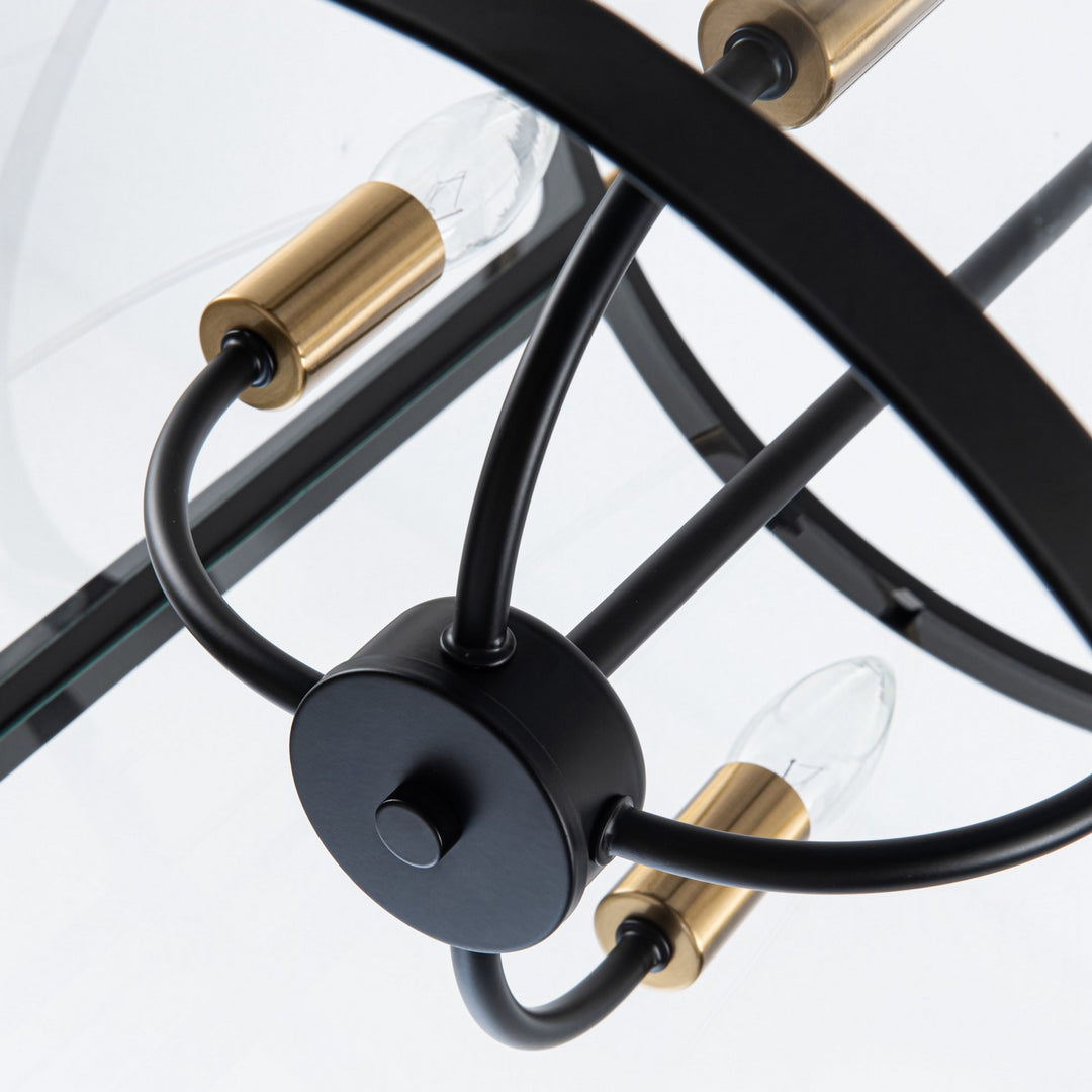 Artcraft Canada - AC11515BB - Four Light Pendant - Verre incolore - Black and Brushed Brass