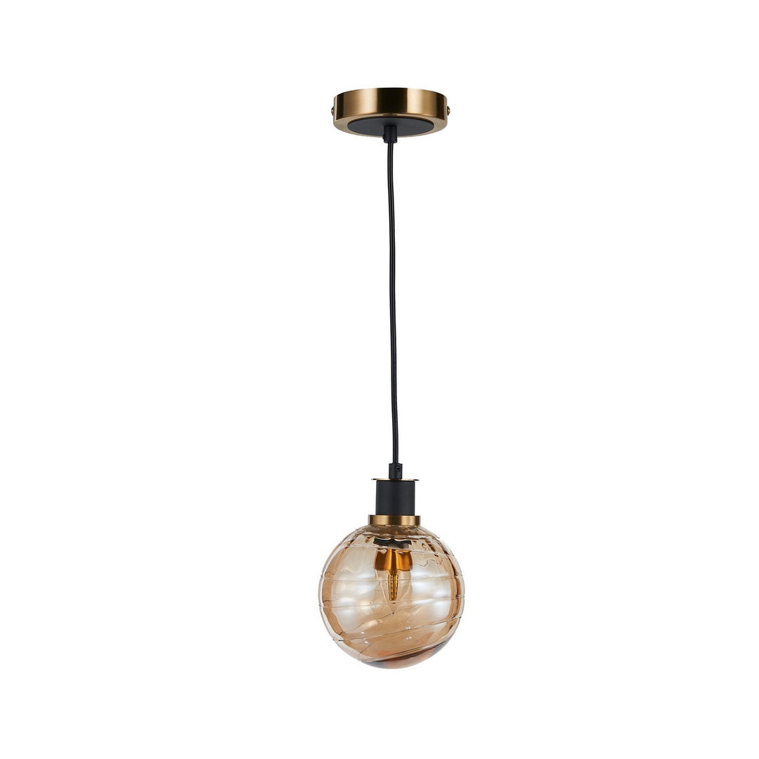 Artcraft Canada - AC11870AM - One Light Pendant - Gem - Black and Brushed Brass