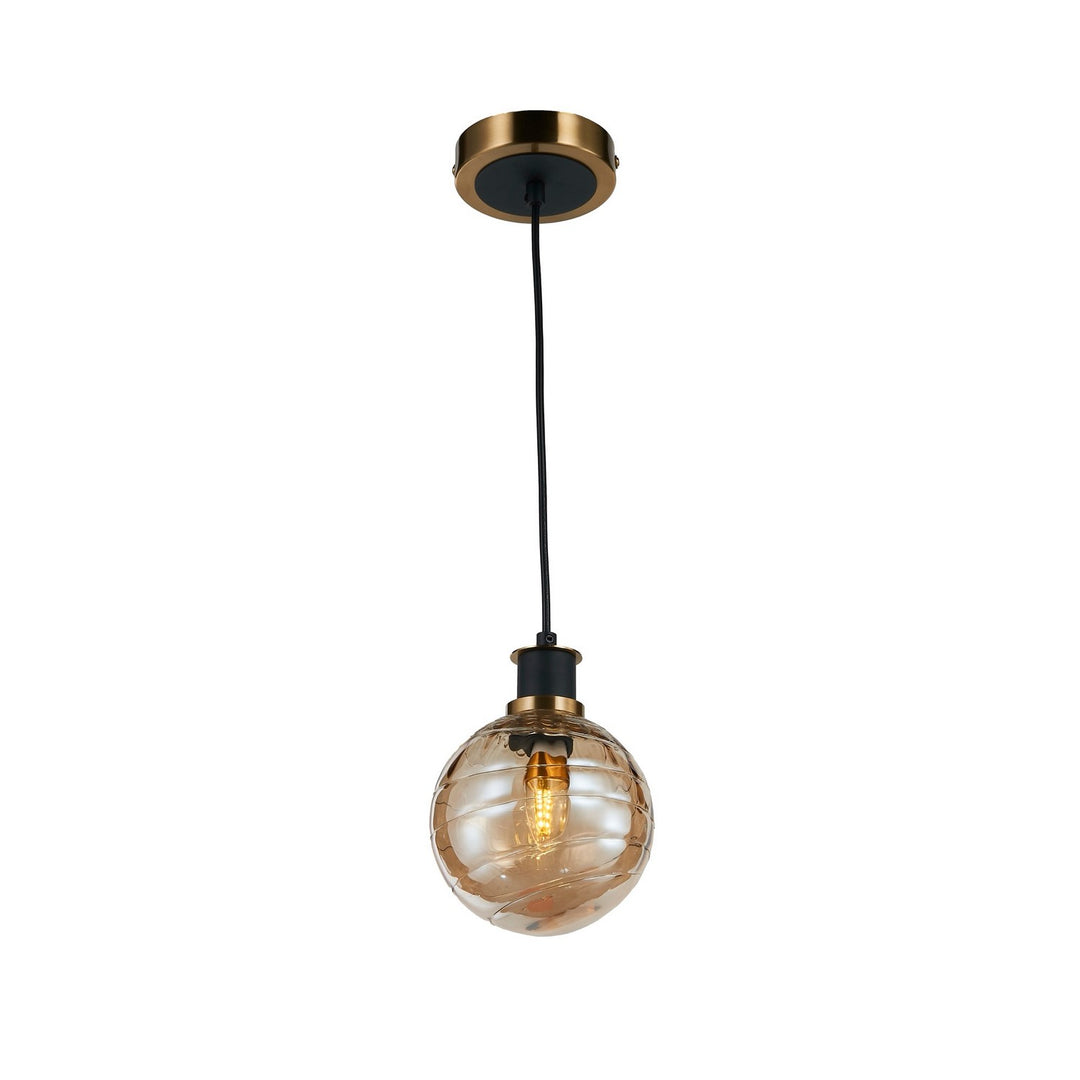 Artcraft Canada - AC11870AM - One Light Pendant - Gem - Black and Brushed Brass