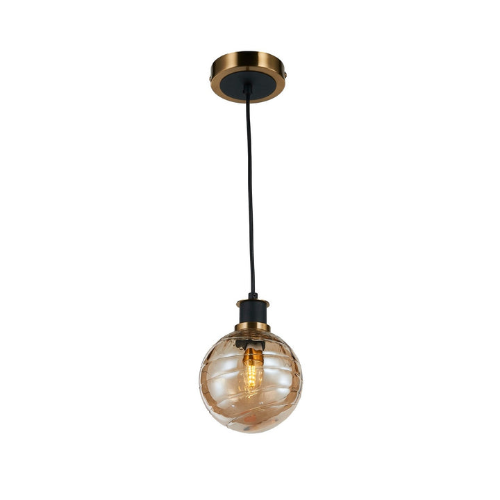 Artcraft Canada - AC11870AM - One Light Pendant - Gem - Black and Brushed Brass