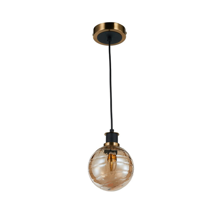 Artcraft Canada - AC11870AM - One Light Pendant - Gem - Black and Brushed Brass