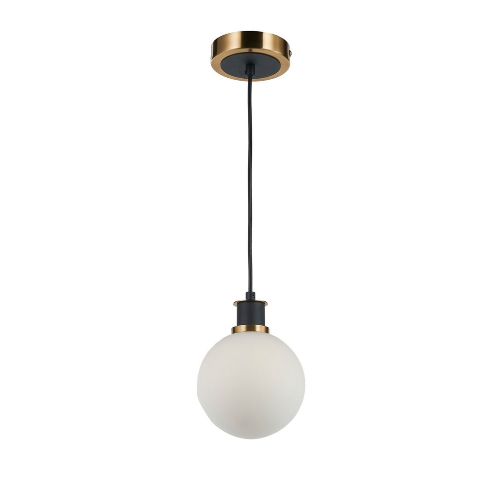 Artcraft Canada - AC11870WH - One Light Pendant - Gem - Black and Brushed Brass