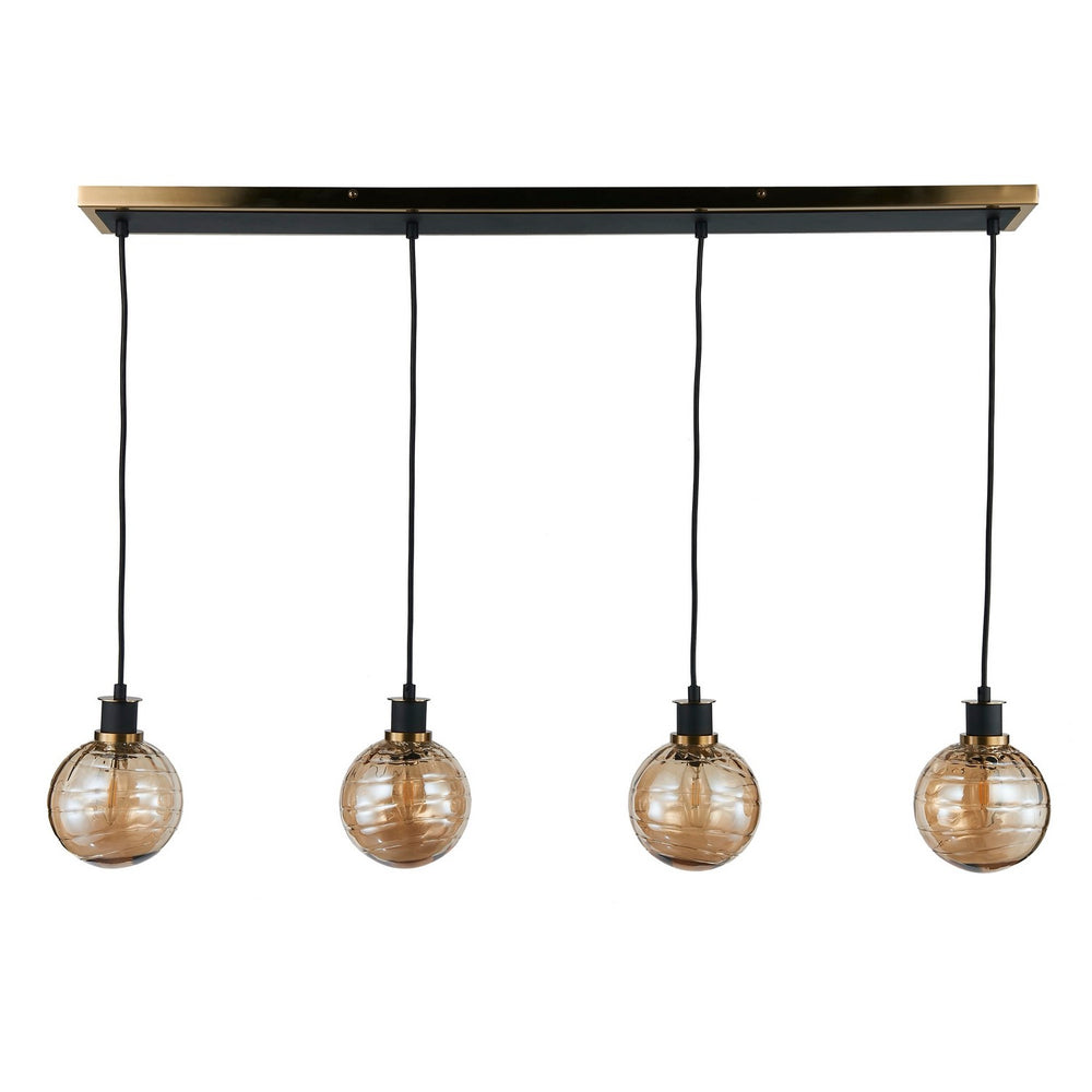 Artcraft Canada - AC11874AM - Four Light Island/Pool Table - Gem - Black and Brushed Brass