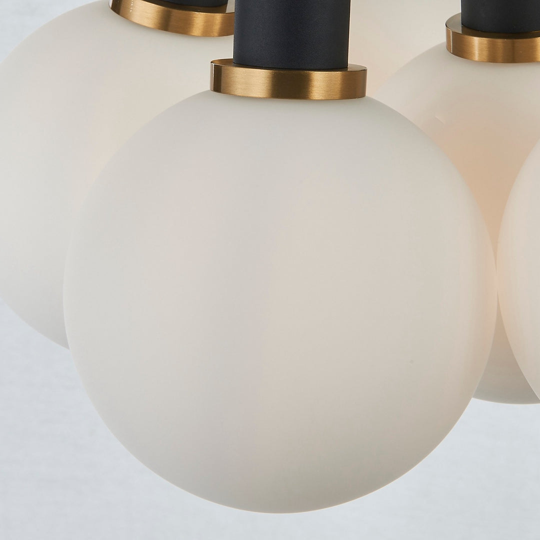 Artcraft Canada - AC11877WH - Seven Light Pendant - Gem - Black and Brushed Brass