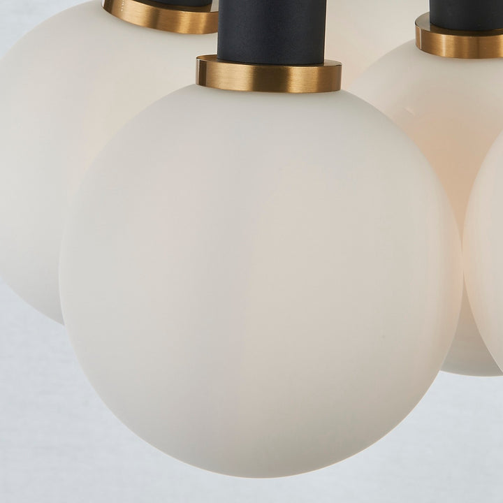 Artcraft Canada - AC11877WH - Seven Light Pendant - Gem - Black and Brushed Brass