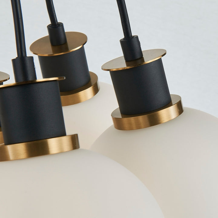 Artcraft Canada - AC11877WH - Seven Light Pendant - Gem - Black and Brushed Brass