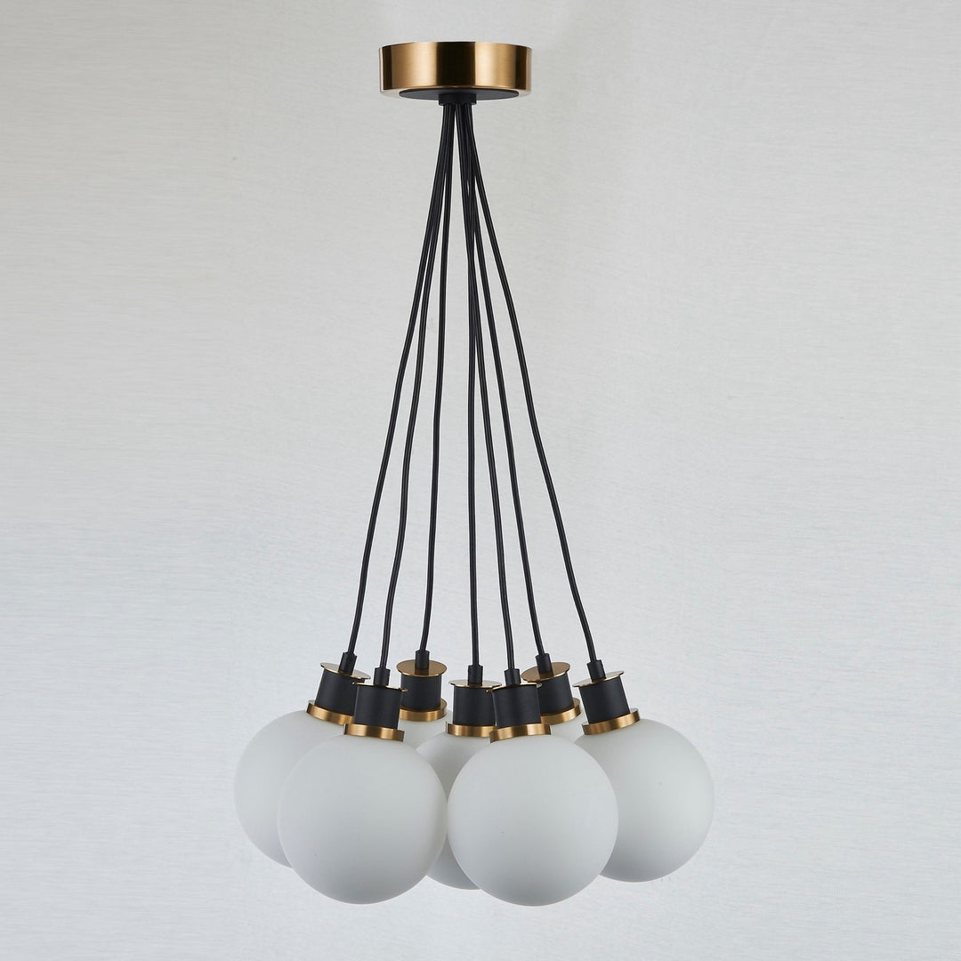 Artcraft Canada - AC11877WH - Seven Light Pendant - Gem - Black and Brushed Brass