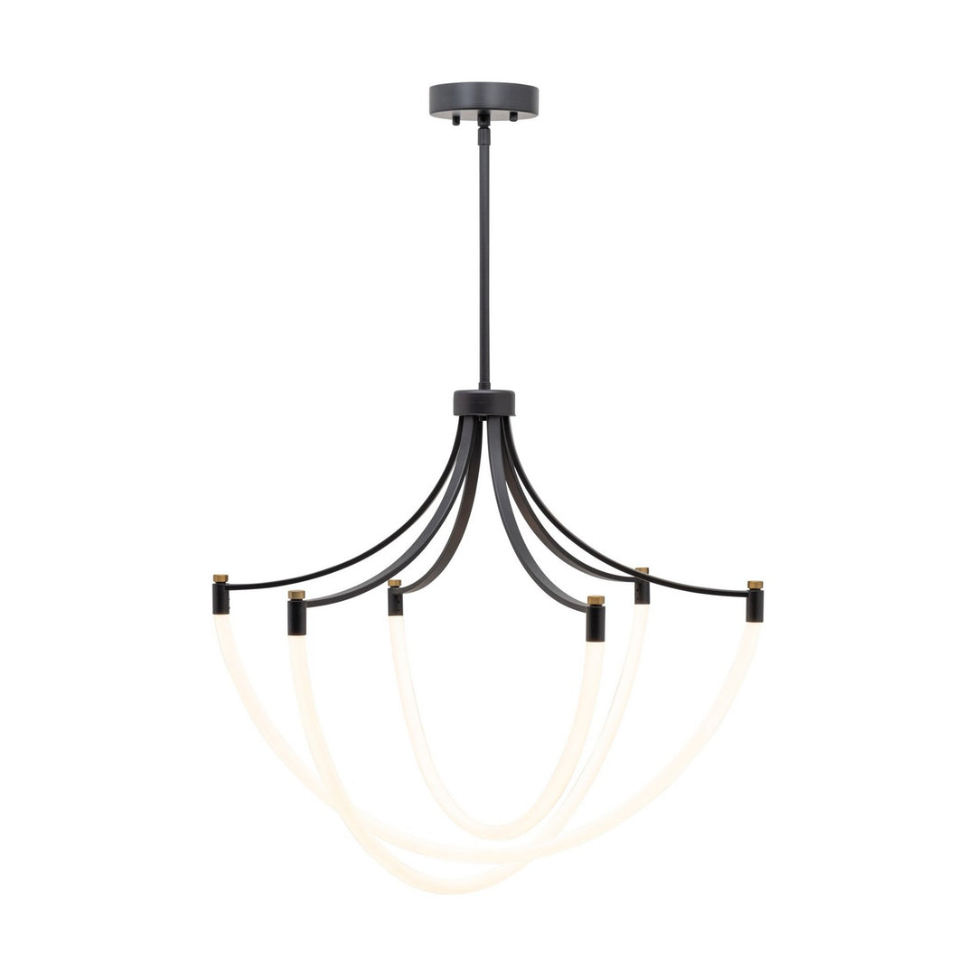 Artcraft Canada - AC6810BK - LED Chandelier - Cascata - Black and Brushed Brass