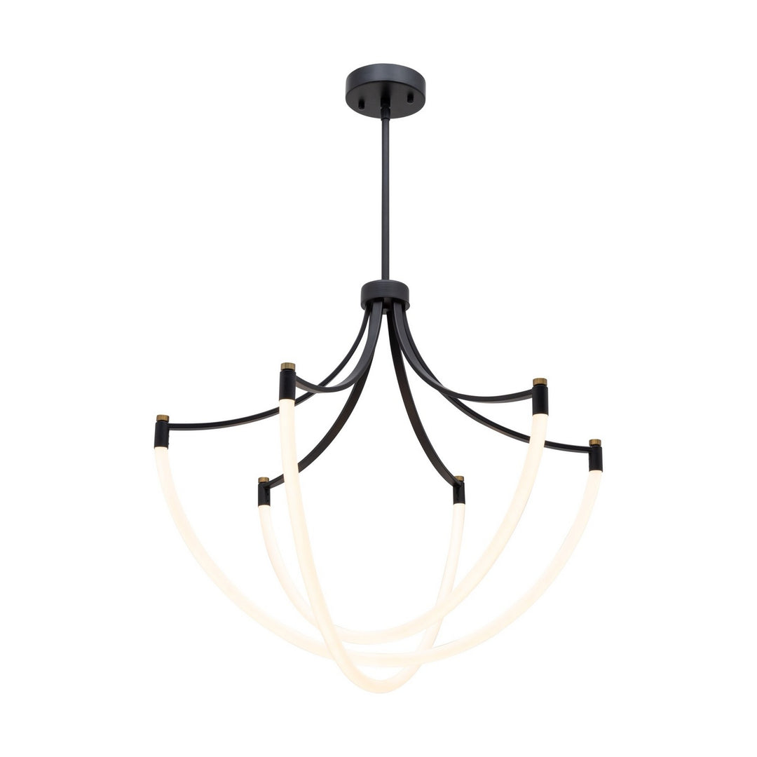 Artcraft Canada - AC6810BK - LED Chandelier - Cascata - Black and Brushed Brass