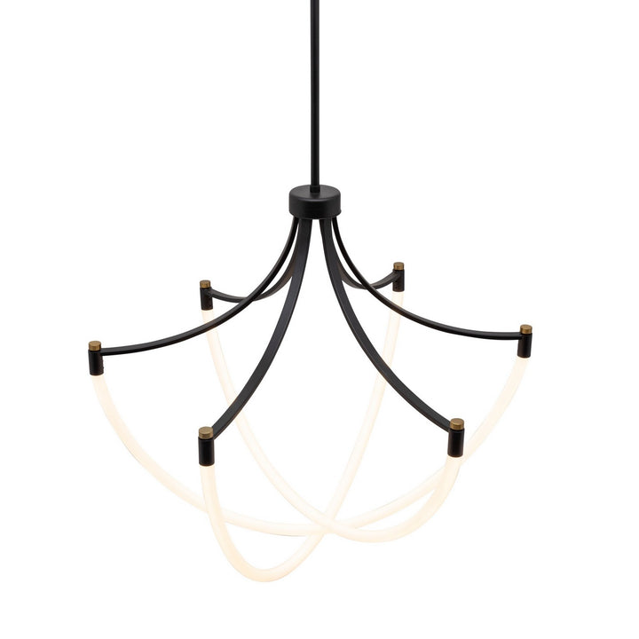 Artcraft Canada - AC6810BK - LED Chandelier - Cascata - Black and Brushed Brass