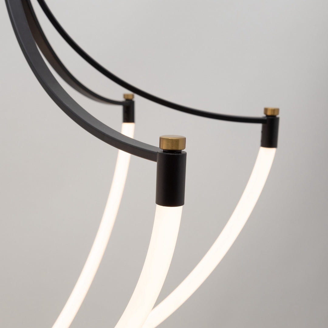 Artcraft Canada - AC6810BK - LED Chandelier - Cascata - Black and Brushed Brass