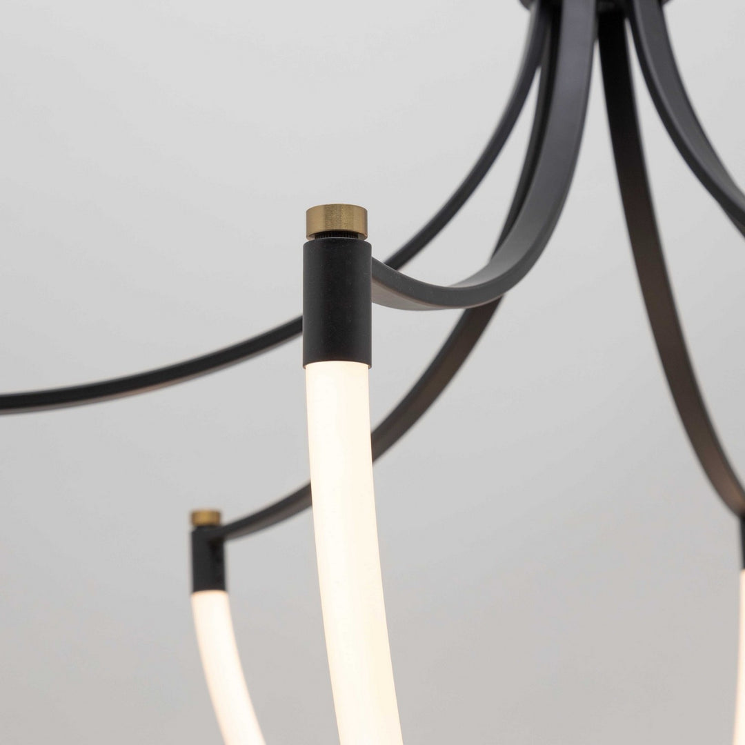Artcraft Canada - AC6810BK - LED Chandelier - Cascata - Black and Brushed Brass