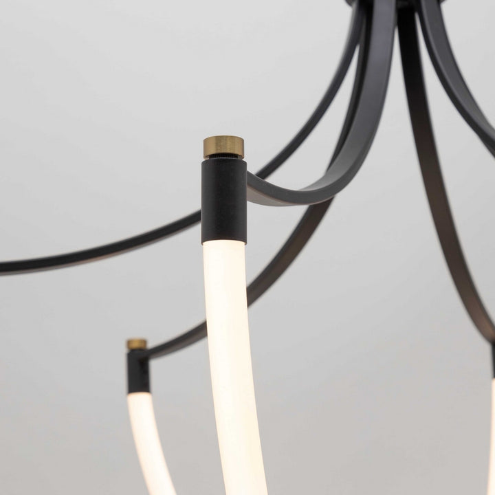 Artcraft Canada - AC6810BK - LED Chandelier - Cascata - Black and Brushed Brass