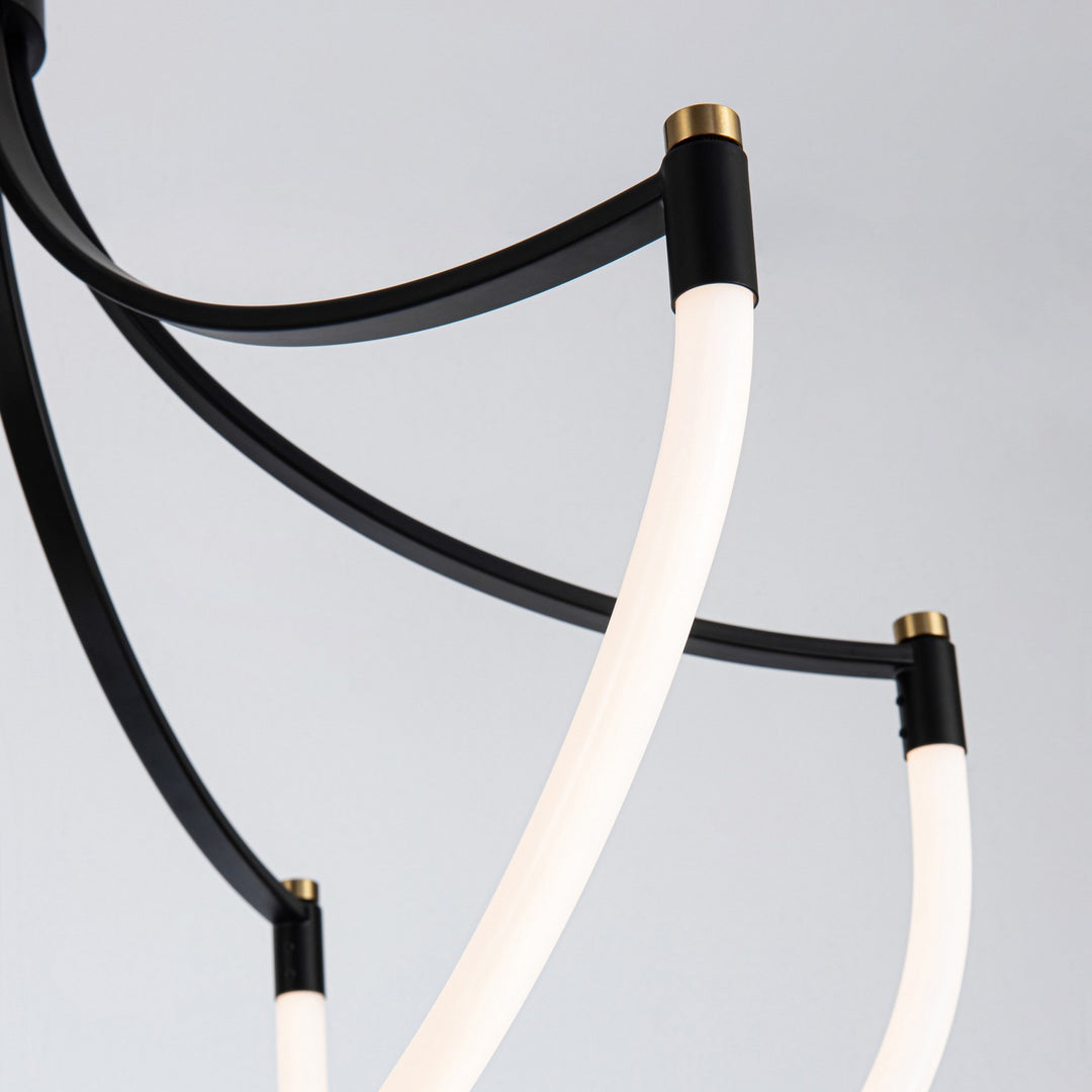 Artcraft Canada - AC6810BK - LED Chandelier - Cascata - Black and Brushed Brass